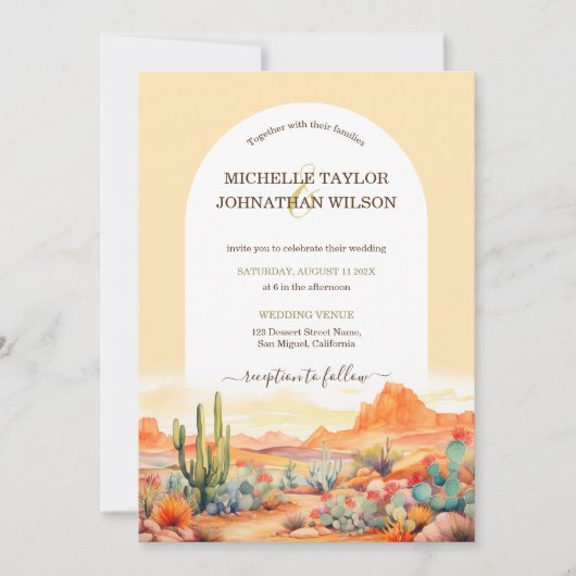 Westerne Canyon Mexicaanse cactus woestijn Boho Kaart (Voorkant)