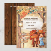 Westerne cartoon cowboy paar hooi schuur lichten kaart (Voorkant / Achterkant)