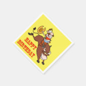 Westerne Cartoon Napkins Cowboy Bull Riding Servet (Hoek)