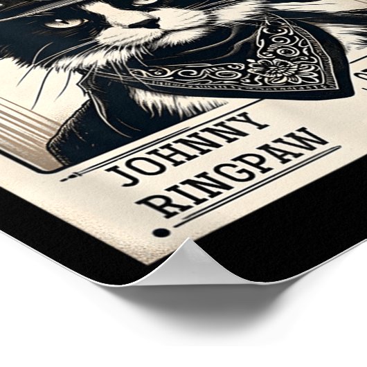 Westerne Cat Cowboy Mugshot gezocht Poster (Hoek)