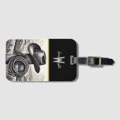 Westerne charme: Cowboy Pet & Touw Rust op Wood F Bagagelabel (Voorkant (horizontaal))