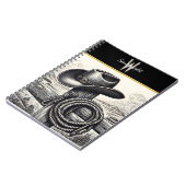 Westerne charme: Cowboy Pet & Touw Rust op Wood F Notitieboek (Linkerzijde)