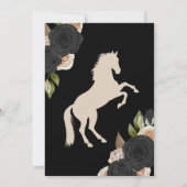 Westerne Charro Black Rozen en paarden Quinceanera Kaart (Achterkant)