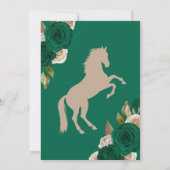 Westerne Charro Emerald Green Rozen Quinceanera Kaart (Achterkant)