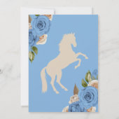 Westerne Charro Light Blue Horses Quinceanera Kaart (Achterkant)