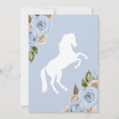 Westerne Charro Powder Light Blue Horse Quinceaner Kaart (Achterkant)