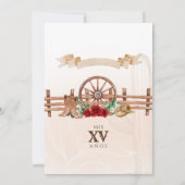 Westerne Charro Quinceanera van de rode rozenrog Kaart (Achterkant)