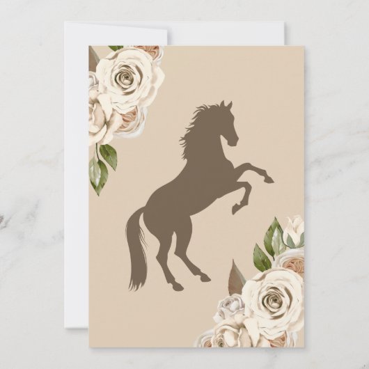 Westerne charro Quinceanera voor Cream White Roses Kaart (Achterkant)