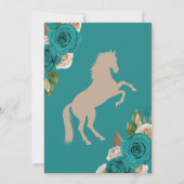 Westerne Charro Turquoise Blauwgroen Rozen Quincea Kaart (Achterkant)