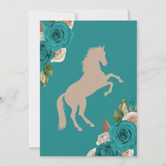 Westerne Charro Turquoise Blauwgroen Rozen Quincea Kaart (Achterkant)