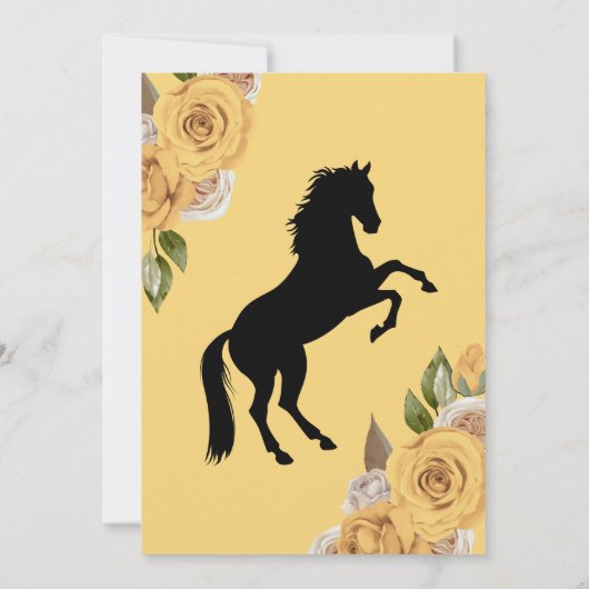 Westerne Charro Yellow Roses Quinceanera uitnodigi Kaart (Achterkant)