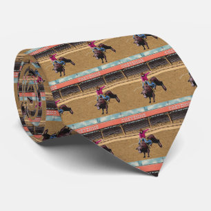 Westerne Cheyenne Rodeo Cowboy Bull Riding Necktie Stropdas