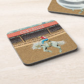 Westerne Cheyenne Rodeo Cowboy Saddle Bronc Riding Bier Onderzetter (Linkerzijde)