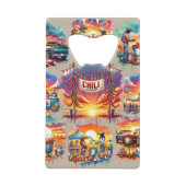 Westerne Chili Cookoff Scenes 1 Creditkaart Flessenopener (Voorkant)