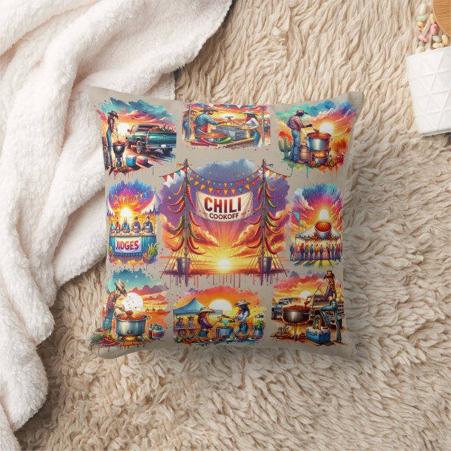 Westerne Chili Cookoff Scenes 1 Kussen (Deken)