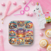 Westerne Chili Cookoff Scenes 1 Papieren Bordje (Feest)