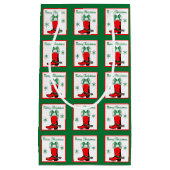 Westerne Christmas Cowboy Boot Gift Bag Klein Cadeauzakje (Voorkant)