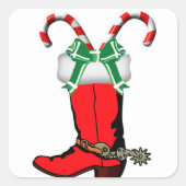 Westerne Christmas Cowboy Boot Stickers (Voorkant)