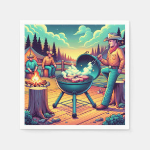 Westerne Cookout Cowboys Grilling Party Servet