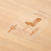 Westerne Country Cowboy Boots Zadelen Verjaardag O Acryl Uitnodigingen (Laagn)