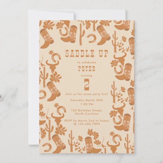 Westerne Country Cowboy Boots Zadelen Verjaardag O Kaart (Voorkant)