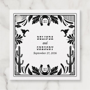 Westerne Country Cowboy Rustic Wedding Bedankjes Labels