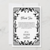Westerne Country Cowboy Rustic Wedding Bedankkaart (Voorkant)
