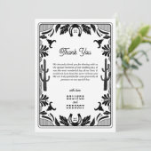 Westerne Country Cowboy Rustic Wedding Bedankkaart (Staand voorkant)