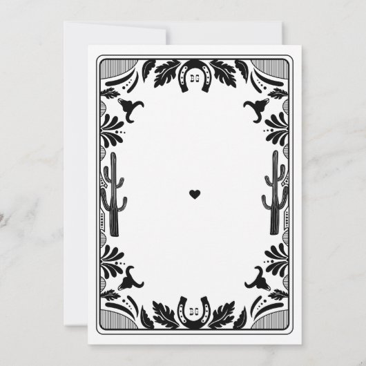 Westerne Country Cowboy Rustic Wedding Bedankkaart (Achterkant)