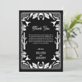 Westerne Country Cowboy Rustic Wedding Bedankkaart (Staand voorkant)