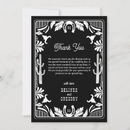 Westerne Country Cowboy Rustic Wedding Bedankkaart