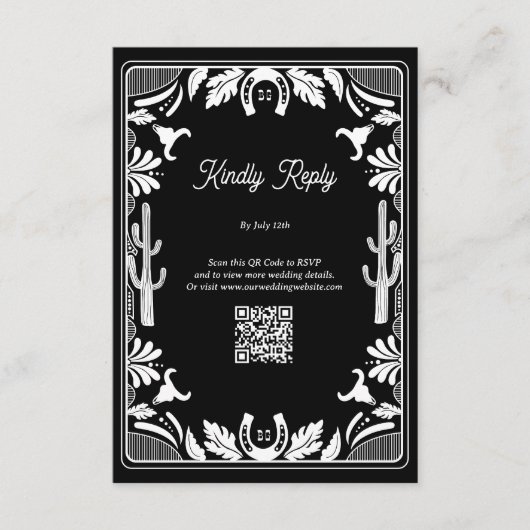Westerne Country Cowboy Rustic Wedding Informatiekaartje (Voorkant)
