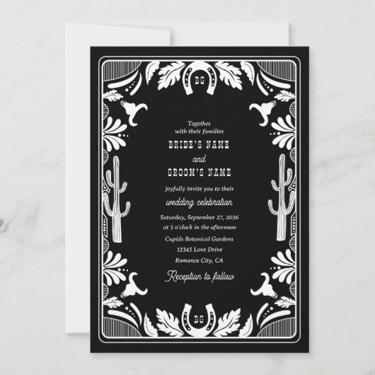 Westerne Country Cowboy Rustic Wedding Kaart (Voorkant)