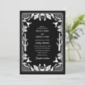 Westerne Country Cowboy Rustic Wedding Kaart (Staand voorkant)