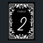 Westerne Country Cowboy Rustic Wedding Kaart<br><div class="desc">Een modern Western cowboy cowgirl stijl ontwerp met handgetekende elementen van een koe schedel, hoefijzers, bloemen en cactus ornamenten. Zwart-wit bloemrand bruiloft ontwerp met de hand getrokken bloemen, cactus, koe schedel en hoefijzers. Dit moderne Westerne bruiloftsontwerp is ideaal voor alle seizoenen. Een elegant zwart-wit ranch, boerderij of schuur stijl ontwerp...</div>