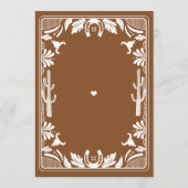 Westerne Country Cowboy Rustic Wedding Menu (Achterkant)