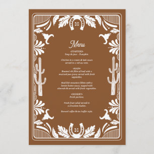 Westerne Country Cowboy Rustic Wedding Menu