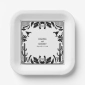 Westerne Country Cowboy Rustic Wedding Papieren Bordje (Voorkant)