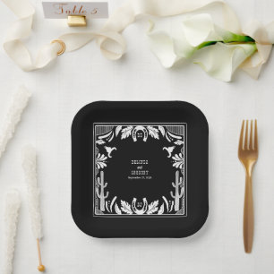 Westerne Country Cowboy Rustic Wedding Papieren Bordje