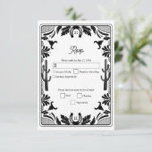 Westerne Country Cowboy Rustic Wedding RSVP Kaartje (Staand voorkant)