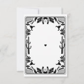 Westerne Country Cowboy Rustic Wedding RSVP Kaartje (Achterkant)