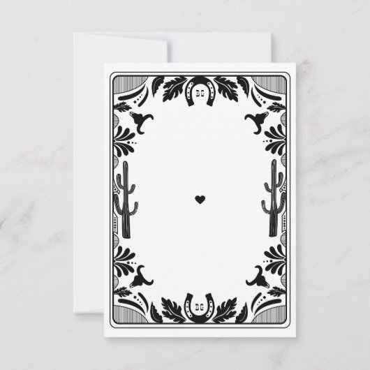 Westerne Country Cowboy Rustic Wedding RSVP Kaartje (Achterkant)