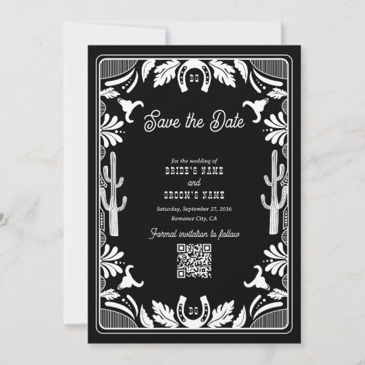 Westerne Country Cowboy Rustic Wedding Save The Date (Voorkant)