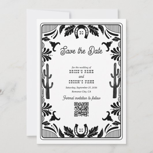 Westerne Country Cowboy Rustic Wedding Save The Date (Voorkant)