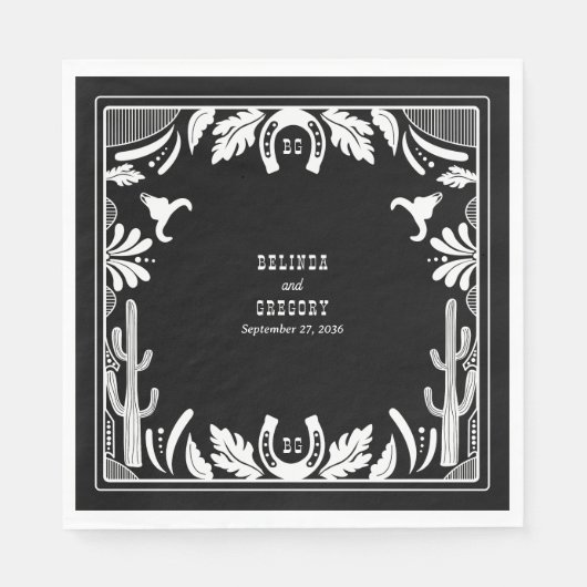 Westerne Country Cowboy Rustic Wedding Servet (Voorkant)