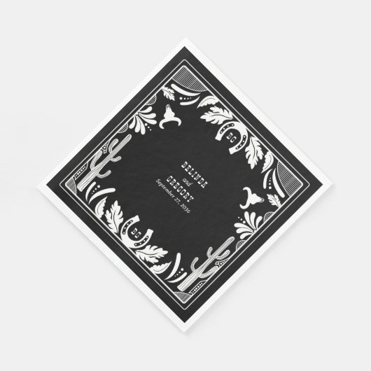 Westerne Country Cowboy Rustic Wedding Servet (Hoek)