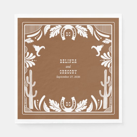 Westerne Country Cowboy Rustic Wedding Servet (Voorkant)