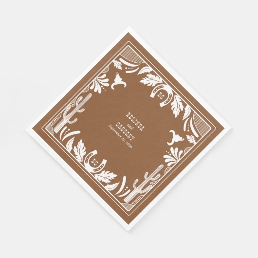 Westerne Country Cowboy Rustic Wedding Servet (Hoek)