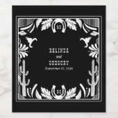 Westerne Country Cowboy Rustic Wedding Wijn Etiket (Enkel label)