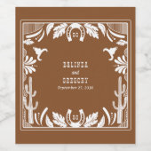 Westerne Country Cowboy Rustic Wedding Wijn Etiket (Enkel label)